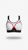 Sports bra in icy white and jet black