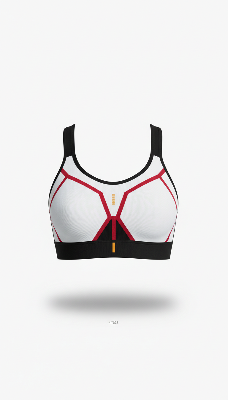 Sports bra in icy white and jet black