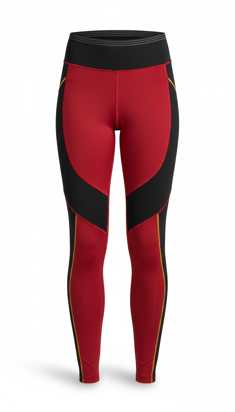Performance leggings in signature red-black