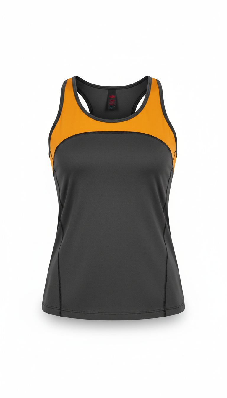Athletic tank top in graphite and amber